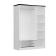 FUNZI LIVING 2248 garderobeskab, m. 3 lger, 1 bjlestang, 2 skuffer, 4 hylder - hvid melamin