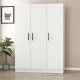 FUNZI LIVING 2249 garderobeskab, m. 3 lger, 1 bjlestang, 2 skuffer, 4 hylder - hvid melamin