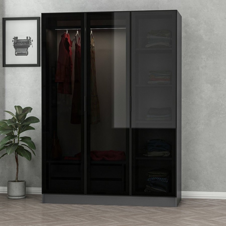 FUNZI LIVING antracit sort - 2272 Garderobe