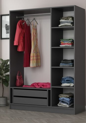 FUNZI LIVING antracit sort - 2272 Garderobe