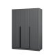 FUNZI LIVING 2287 garderobeskab, m. 3 lger, 1 bjlestang, 2 skuffer, 4 hylder - antracitgr melamin