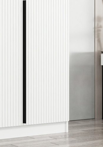 FUNZI LIVING 2288 garderobeskab, m. 3 lger, 1 bjlestang, 2 skuffer, 4 hylder - hvid melamin