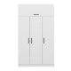 FUNZI LIVING garderobeskab 235, m. 4 lger, 1 bjlestang, 2 skuffer, 5 hylder - hvid melamin