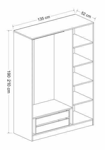NORDVÄRK Kale garderobe, hvid