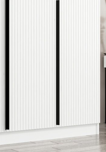 FUNZI LIVING Plus 7784 garderobeskab, 4 lger, 1 bjlestang, 2 skuffer - hvid melamin