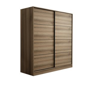 FUNZI LIVING 7162 garderobeskab, 2 skydelger, 2 bjlestnger, 2 skuffer - natur melamin