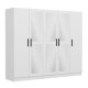 FUNZI LIVING 3816 garderobeskab, spejl, 5 lger, 3 bjlestnger, 2 skuffer - hvid melamin