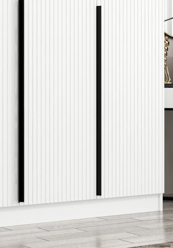 FUNZI LIVING Plus 7785 garderobeskab, 5 lger, 3 bjlestnger, 2 skuffer - hvid melamin