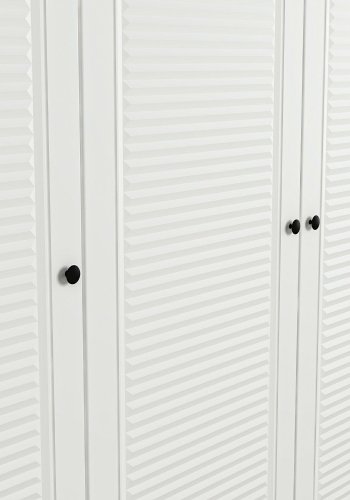 FUNZI LIVING 8422 garderobeskab, 5 lger, 3 bjlestnger, 2 skuffer - hvid melamin