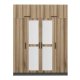 FUNZI LIVING 5301 garderobeskab, spejl, 6 lger, 1 bjlestang, 2 skuffer - natur/antracit melamin