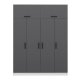 FUNZI LIVING 5237 garderobeskab, 6 lger, 1 bjlestang, 2 skuffer - antracit/hvid melamin