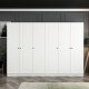 FUNZI LIVING 4011 garderobeskab, 6 lger, 2 bjlestnger, 4 skuffer - hvid melamin
