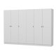 FUNZI LIVING 4775 garderobeskab, 6 lger, 2 bjlestnger, 4 skuffer - hvid melamin
