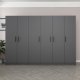 FUNZI LIVING 4976 garderobeskab, 6 lger, 3 bjlestnger, 2 skuffer - antracitgr melamin