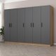 FUNZI LIVING 7640 garderobeskab, 6 lger, 3 bjlestnger, 2 skuffer - antracit/natur melamin