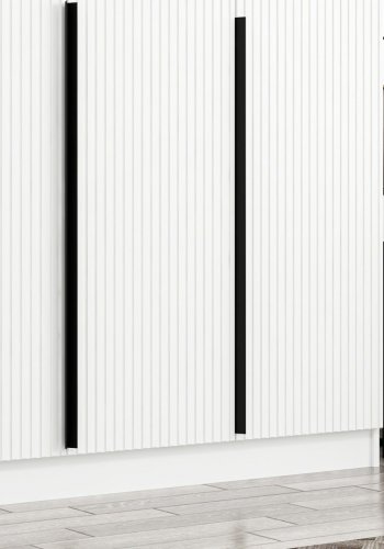 FUNZI LIVING Plus 7787 garderobeskab, 6 lger, 2 bjlestnger, 4 skuffer, hylder - hvid melamin