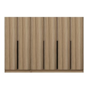 FUNZI LIVING Plus 7796 garderobeskab, 6 lger, 3 bjlestnger, 2 skuffer, hylder - natur melamin