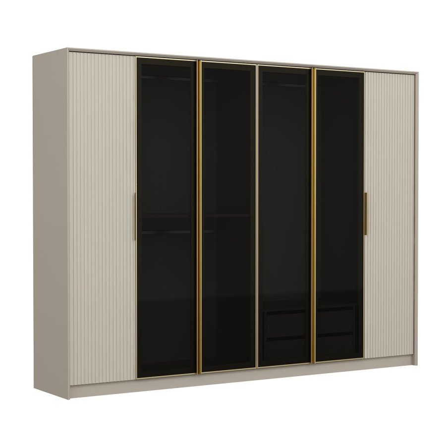 NORDVÄRK Luksus garderobe, hvidGuldRg