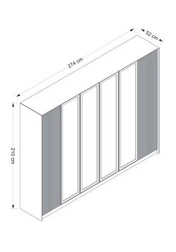 NORDVÄRK Luksus garderobe, hvidGuldRg