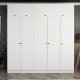 FUNZI LIVING 5137 garderobeskab, 7 lger, 3 bjlestnger, 2 skuffer, hylder - hvid melamin