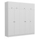 FUNZI LIVING 5228 garderobeskab, 7 lger, 3 bjlestnger, 2 skuffer, hylder - hvid melamin