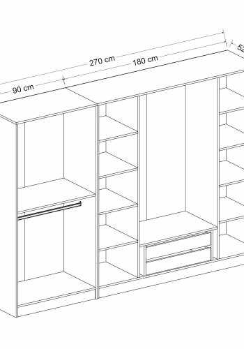 NORDVÄRK Kale garderobe, Fume