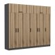 FUNZI LIVING 5293 garderobeskab, 8 lger, 3 bjlestnger, 2 skuffer, hylder - natur/antracit melamin