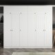 FUNZI LIVING 5139 garderobeskab, 8 lger, 2 bjlestnger, 4 skuffer, hylder - hvid melamin