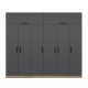 FUNZI LIVING 7720 garderobeskab, 8 lger, 3 bjlestnger, 2 skuffer, hylder - antracit/natur melamin