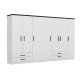 FUNZI LIVING Plus 3909 garderobeskab, 7 lger, 2 bjlestnger, 4 skuffer, hylder - hvid melamin