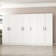 FUNZI LIVING 2219 garderobeskab, 7 lger, 5 bjlestnger, 2 skuffer, hylder - hvid melamin