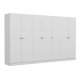 FUNZI LIVING Mebran 4012 garderobeskab, m. 7 lger, 5 bjlestnger, 2 skuffer, hylder - hvid melamin