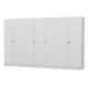 FUNZI LIVING Mebran 4012 garderobeskab, m. 7 lger, 5 bjlestnger, 2 skuffer, hylder - hvid melamin