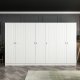 FUNZI LIVING Mebran 4776 garderobeskab, m. 7 lger, 5 bjlestnger, 2 skuffer, hylder - hvid melamin