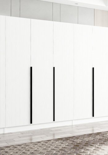 FUNZI LIVING Plus 7788 garderobeskab, m. 7 lger, 5 bjlestnger, 2 skuffer, hylder - hvid melamin