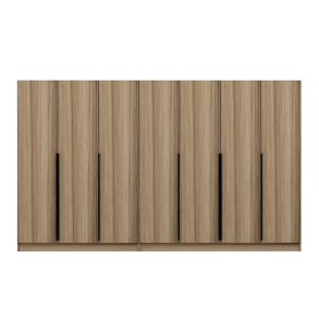 FUNZI LIVING Plus 7799 garderobeskab, m. 7 lger, 2 bjlestnger, 4 skuffer, hylder - natur melamin