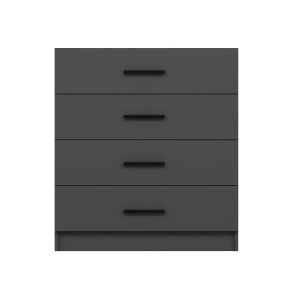 FUNZI LIVING kommode, m. 4 skuffer - antracitgr melamin