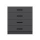 FUNZI LIVING kommode, m. 4 skuffer - antracitgr melamin