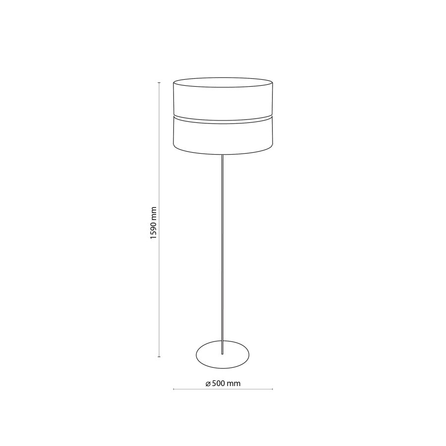 TK Hilton gulvlampe - guld metal og hvid stof