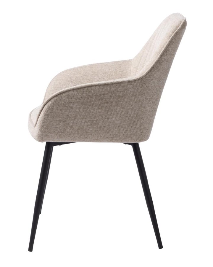 Nolan spisebordsstol, stribe, m. armln - sand polyester og sort metal