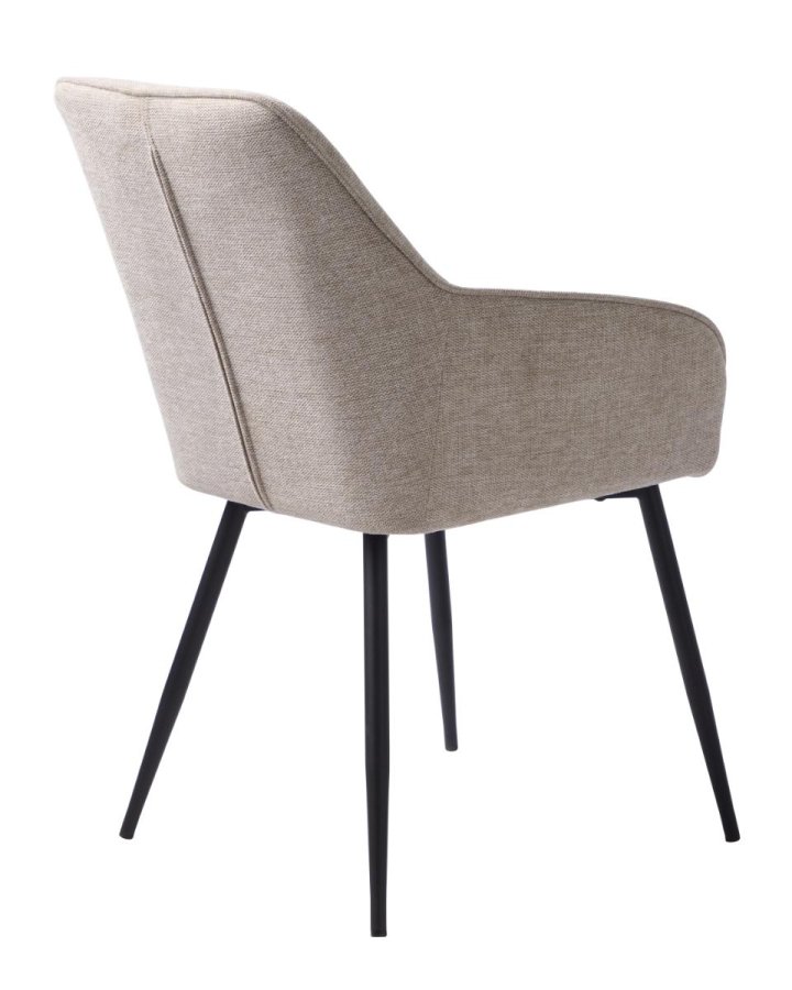 Nolan spisebordsstol, stribe, m. armln - sand polyester og sort metal