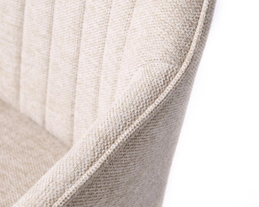 Nolan spisebordsstol, stribe, m. armln - sand polyester og sort metal