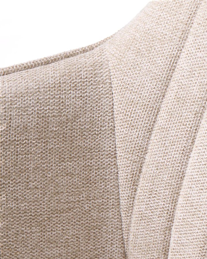 Nolan spisebordsstol, stribe, m. armln - sand polyester og sort metal