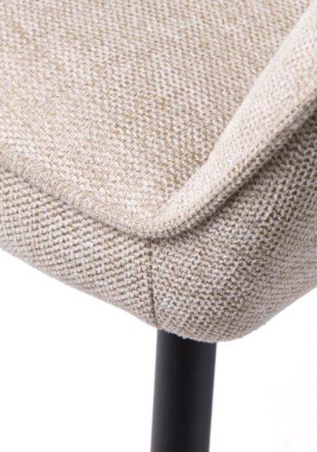 Nolan spisebordsstol, stribe, m. armln - sand polyester og sort metal