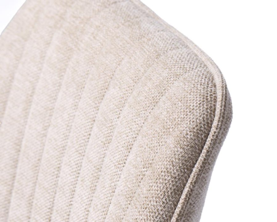 Nolan spisebordsstol, stribe, m. armln - sand polyester og sort metal