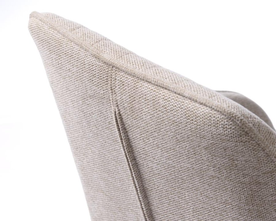 Nolan spisebordsstol, stribe, m. armln - sand polyester og sort metal