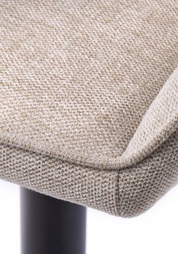 Nolan spisebordsstol, stribe, m. armln - sand polyester og sort metal