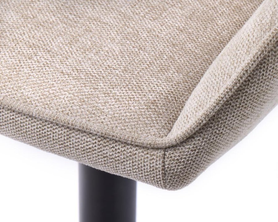 Nolan spisebordsstol, stribe, m. armln - sand polyester og sort metal