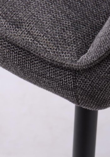 Nolan spisebordsstol, stribe, m. armln - mrkegr polyester og sort metal