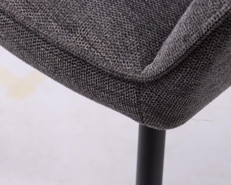 Nolan spisebordsstol, stribe, m. armln - mrkegr polyester og sort metal